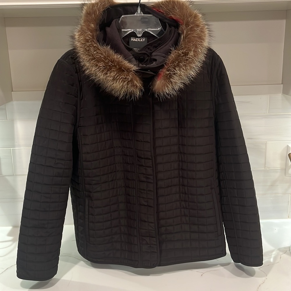 HILARY RADLEY Quilted Insulated Jacket with Removable Hood